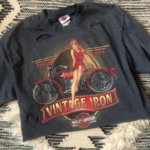 ❌sold❌ Harley Davidson Vintage Iron Cropped Tee